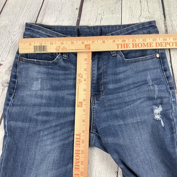 Judy Blue Jeans Womens 5/27 Mid Rise Bootcut Fit Fringe Hem - Picture 8 of 11